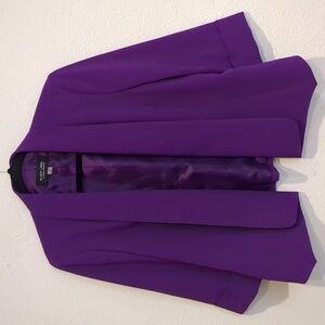 Evan Picone Purple Open Front Draped  Blazer Size 10